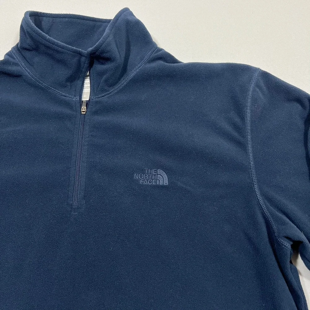 The North Face TKA 100 Fleece 1/4 Zip Pullover Navy‎ Blue Outdoor Mens XL